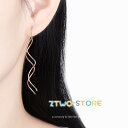 アメリカンピアス レディース チェーン キラキラ ウェーブ 揺れる シルバー ピンクゴールド 18kgp 上品 おしゃれ 女性 ギフト