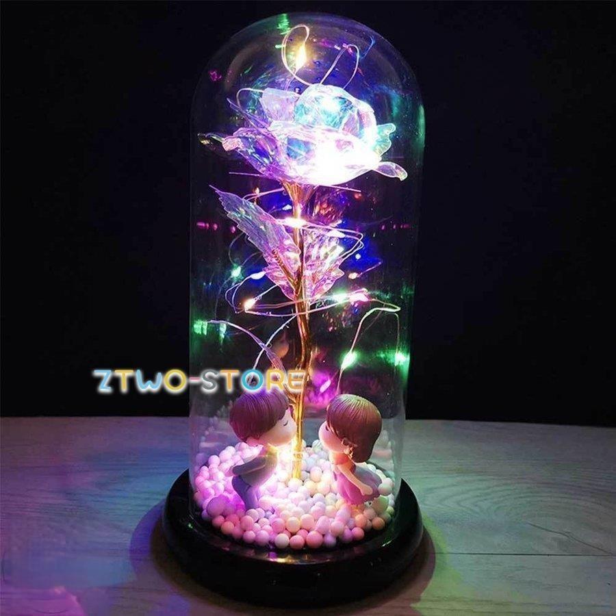 バラ 造花 枯れない花 誕生日 結婚記念日 バレンタイ プレゼント 薔薇 花束 LEDライト 付き 電池式 ホワイトデー 母の日 ローズ 結婚式 パーティー ク...