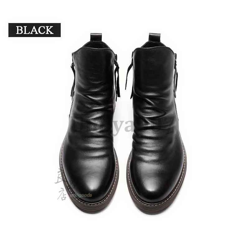 ブーツ メンズ ハイカット サイドジッパー サイド ゴア ブーツ エンジニアブーツ ミリタリー ロング 厚底 防滑ソール ウインターブーツ