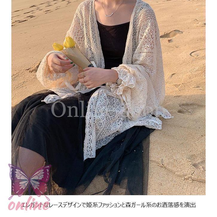 レースカーディガン レディース サマーカーディガン 薄手 カーディガン ボタン無し コーディガン 冷房対策 サマーコーディガン 森ガール レトロ
