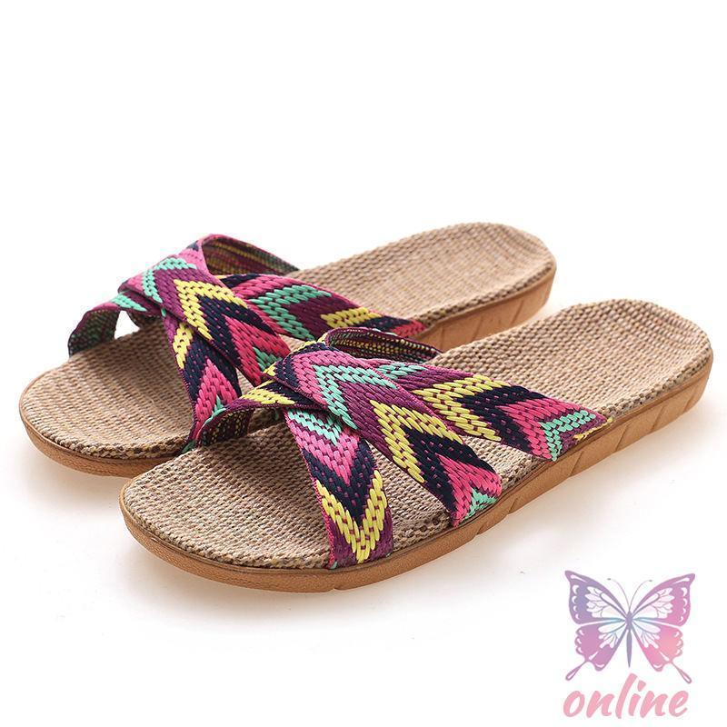 スリッパ ルームシューズ レディース メンズ 男女兼用 サンダル リネン 麻素材 蒸れない 来客用 室内用 夏 涼しい ベランダ おしゃれ