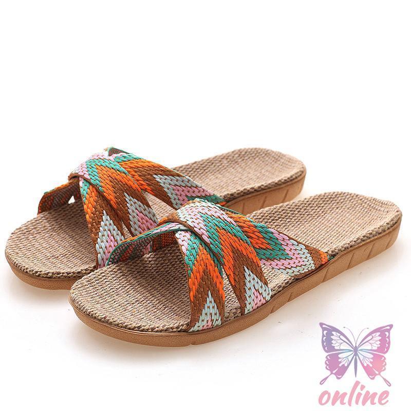 スリッパ ルームシューズ レディース メンズ 男女兼用 サンダル リネン 麻素材 蒸れない 来客用 室内用 夏 涼しい ベランダ おしゃれ