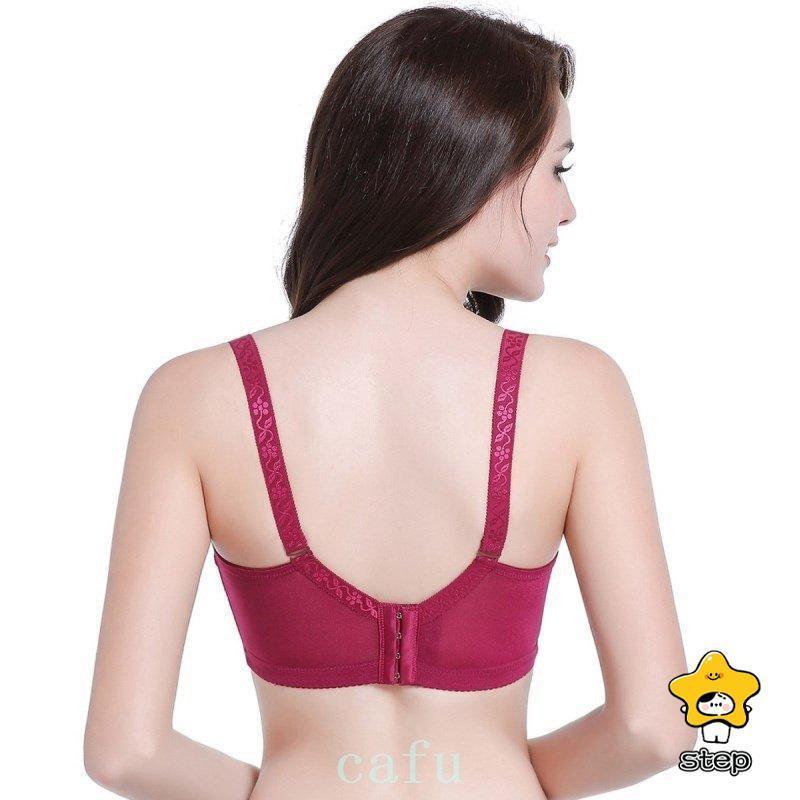 ブラジャー3/4カップワイヤーブラ下着女性用レディース婦人背中ホックチャーム付きレース花柄脇高脇肉すっきり4段ホックメッシ 3