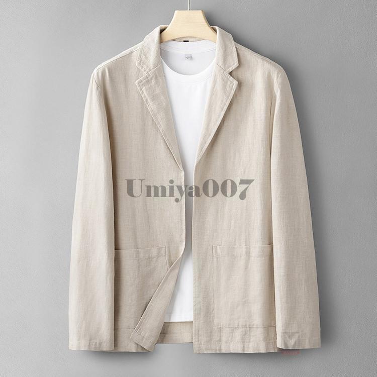 麻ジャケット メンズ 春夏用 綿麻 清涼 テーラードジャケット サマージャケット ビジネス リネンジャケット ゴルフ 春夏 父の日