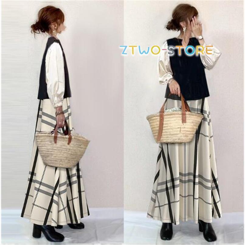 セットアップ レディース トップス ロングスカート 秋新作 上下セット 長袖 体型カバー カジュアル 上品 通勤 OL 大人 おしゃれ