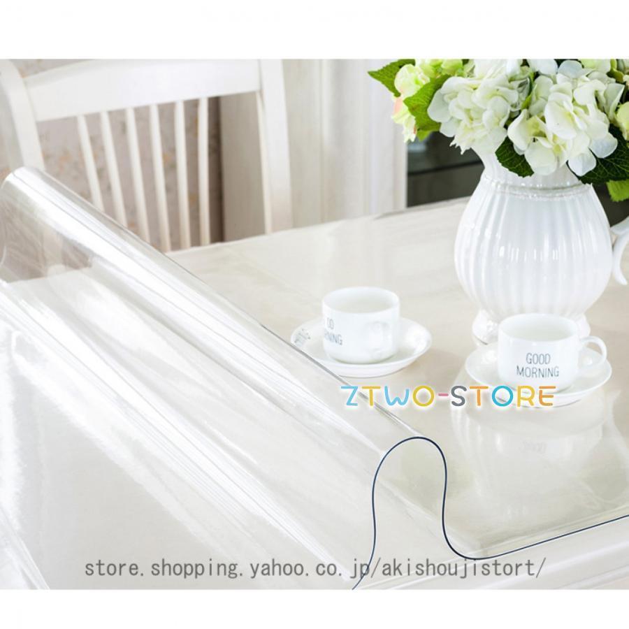 テーブルクロス ビニール 透明 テーブルマット 90*160CM 透明ビニールテーブルクロス テーブル 透明カ..