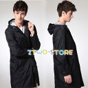 レインコート メンズ レインウェア ロング丈 ひざ丈 トレンチ 収納ポーチ付き 無地 おしゃれ 軽量 防水 雨具 通学 アウトドア 通勤