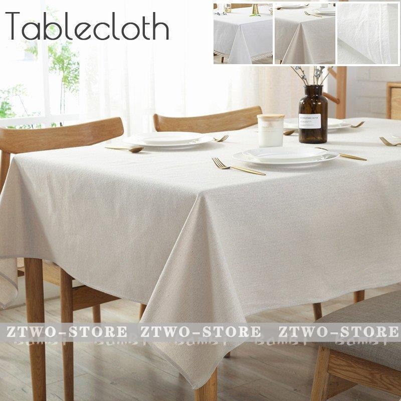 テーブルクロス 北欧 おしゃれ テーブルセッティング 白 リネン 布 正方形 長方形 オーダー