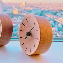 アナログ 置き時計 おしゃれ 丸い 木製 電池式 シンプル 手作り まるい時計 木目