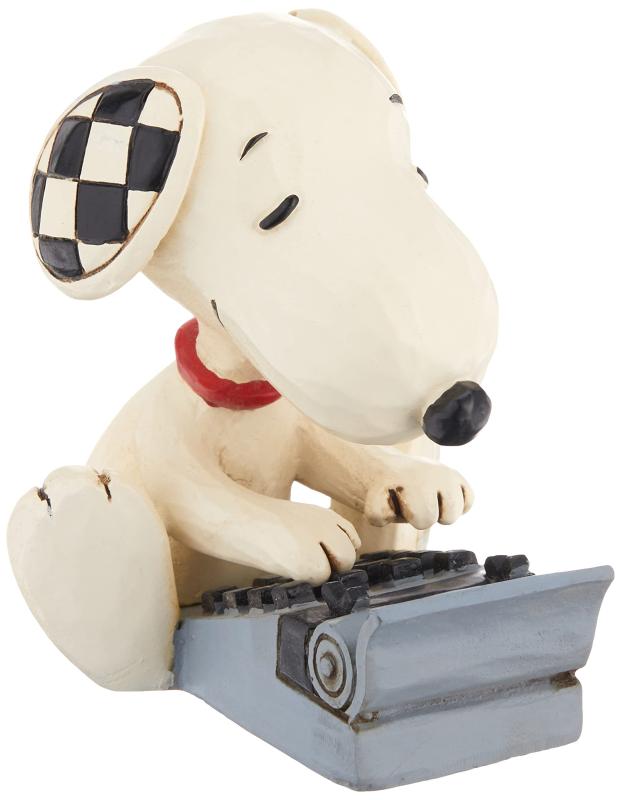 enesco Enesco Peanuts by Jim Shore Snoopy Typing Miniature Figurine, 3 Inch, Multicolor