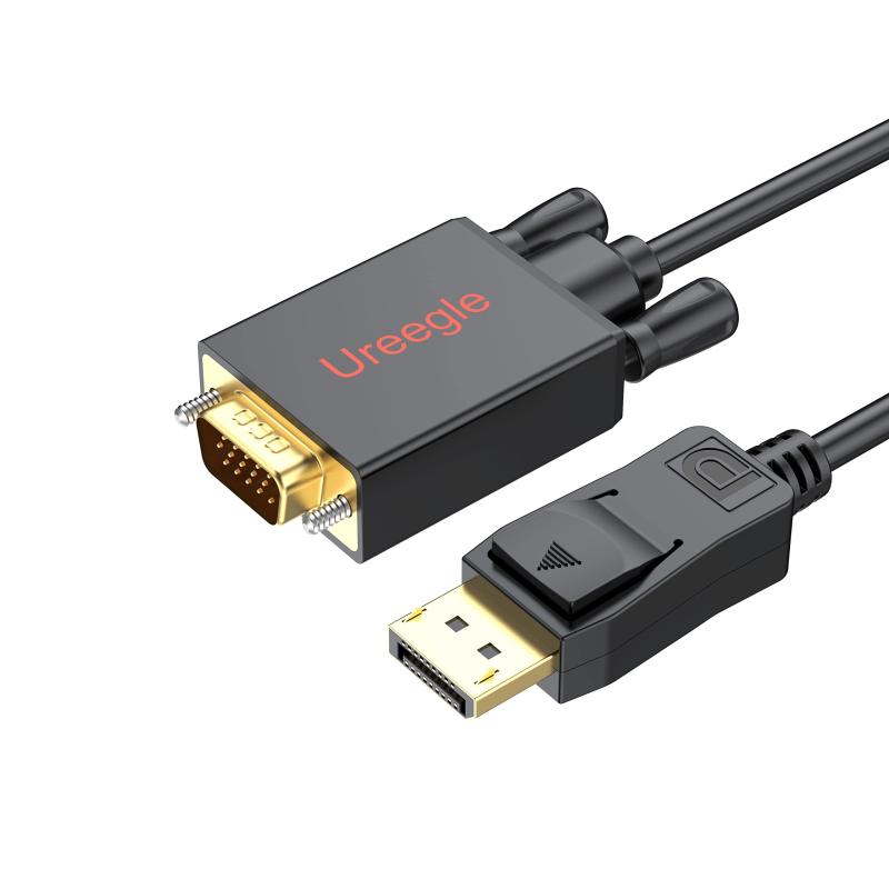 Displayport VGA 変換 ケーブル 標準 ディスプレイポート VGA 変換 堅牢化仕様 DP-VGA ケーブル 金メッキ コネクタ シングルリンク パッシブタイプ