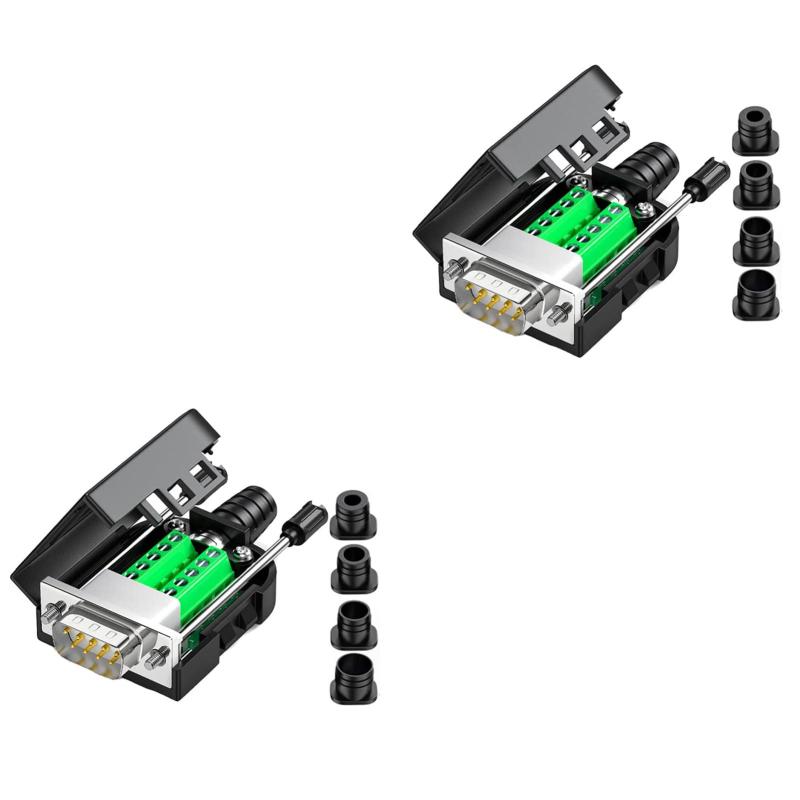 PENGLIN D-SUB 9ピンコネクタ オス メス 端子台付基板 コネクタカバー RS-232 DB9 ケーブルネジ止め はんだ不要 DSUB9ピン シリアル変換アダプタ 基板 シリアル 通信 コネクタ