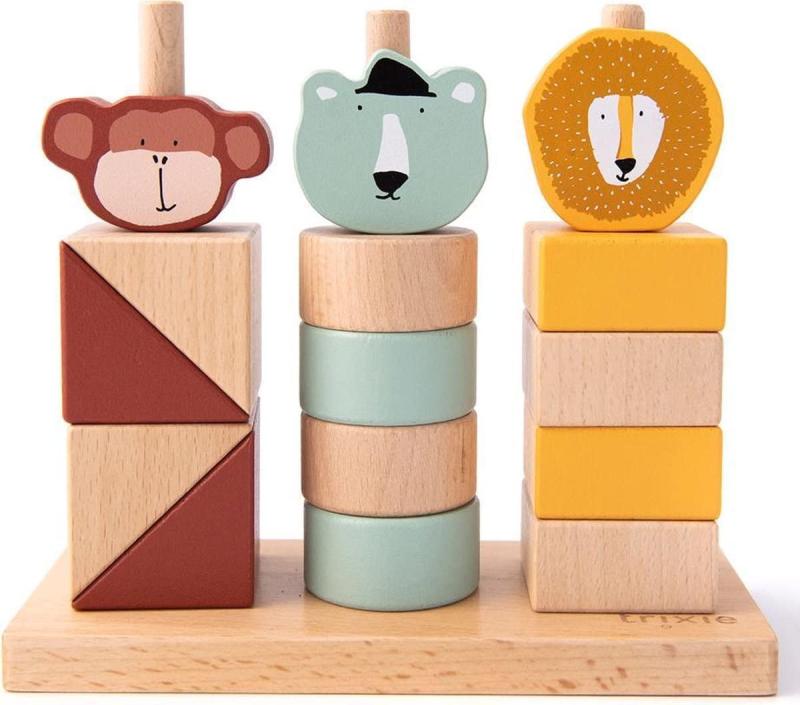 Trixie トリクシー ブロックスタッカー 木製 おもちゃ 新生児 子ども 動物 Wooden animal blocks stacker