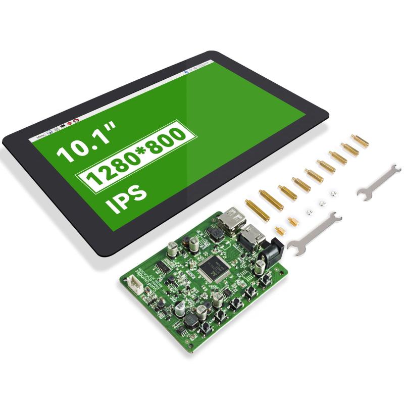 10インチタックモニター（Raspberry Pi 用） - SunFounder 10.1 HDMI 1280x800 IPS LCD タックスクリーン RPi 400/4B/3B /3B/2B/LattePanda/Beagle/BoneLibre Computer Boardに対応