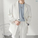 ファッション 韓国 ハイエンド 白 スーツ メンズ 韓国 英国風 ヤッピー ドレープ ジャケット パンツ カジュアル ゆったり 2