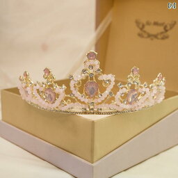 クラウン ティアラ 王冠 ピンク 子供 女の子 誕生日 お祝い プリンセス ヘッドバンド ヘアアクセサリー