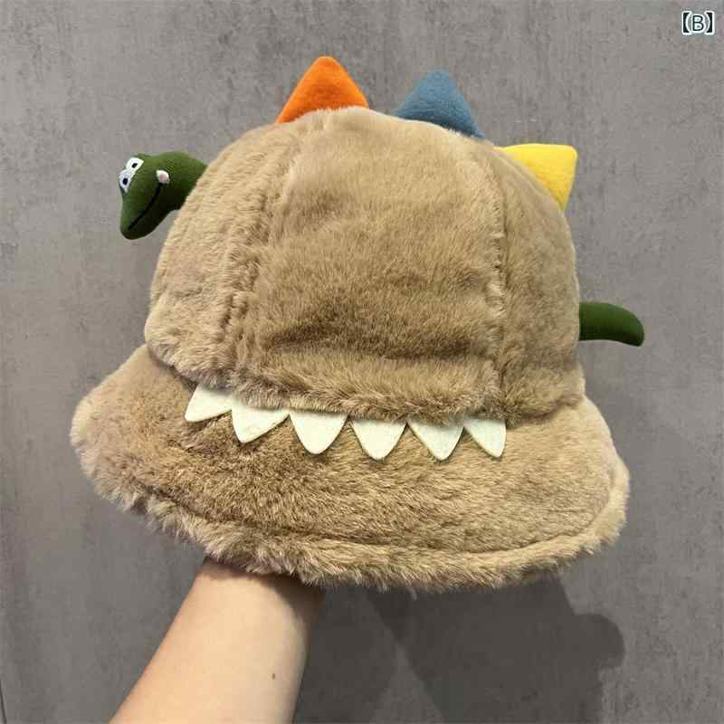 帽子 恐竜帽子 フリース ボア 暖かい かわいい キュート ガーリー デート レディース メンズ ファッション小物 2
