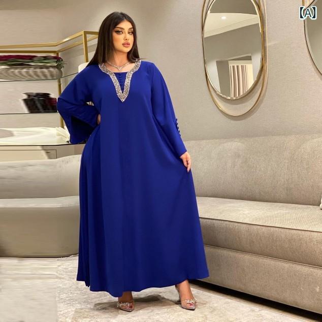 エスニック ドレス ワンピース ドバイ アラビアン ファッション 大きめ 婦人服 ホットドレス トルコ女性