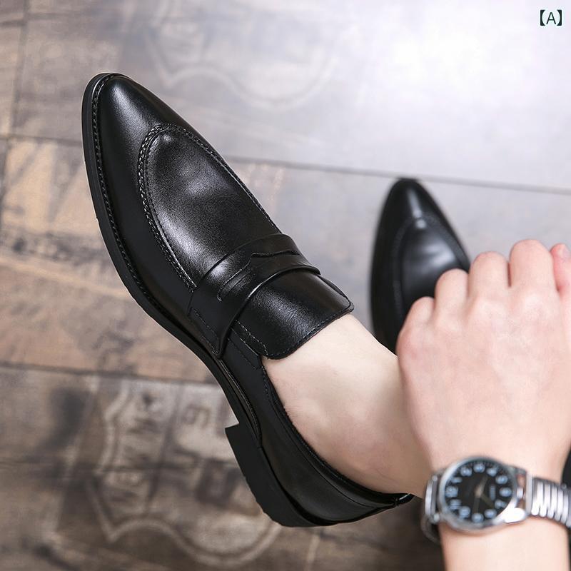 韓国 メンズ カジュアル ビジネス オフィス 紳士 レザーシューズ 革靴 パーティ マルチシーン ブリティッシュ スタイリッシュ ローファー