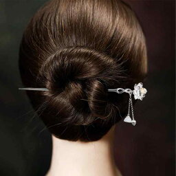 かんざし ヘアピン アクセサリ― シルバー 女性用 髪飾り ヘアアクセサリー 頭飾り チャイナ風 花 お団子 普段着 ハイエンド