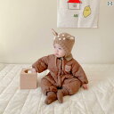 ロンパース 赤ちゃん服 幼児服 ベビー服 つなぎ オーバーオール ジャンプスーツ 秋冬 かわいい 韓国 キルティング 厚手 くま