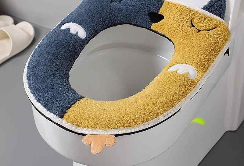 家庭用 便座 厚手 冬 防水 拭き取り可能 かわいい ジッパー オールシーズン ユニバーサル トイレ カバー