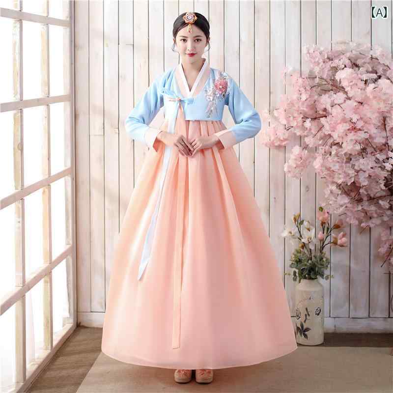 チマチョゴリ かわいい 韓国 衣装 民族衣装 伝統的 エスニック パフォーマンス レディース 正装 盛装 韓服