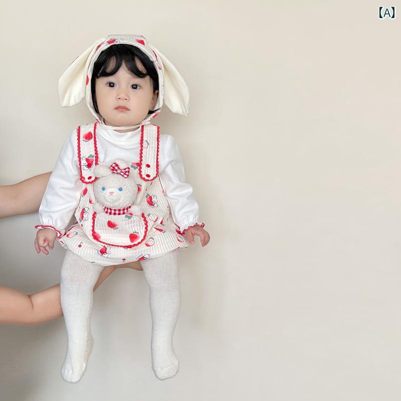 ベビー服 シャツ オーバーオール セットアップ 暖かい 秋 かわいい キュート ホームウェア ギフト 赤ちゃん 用品 子供服