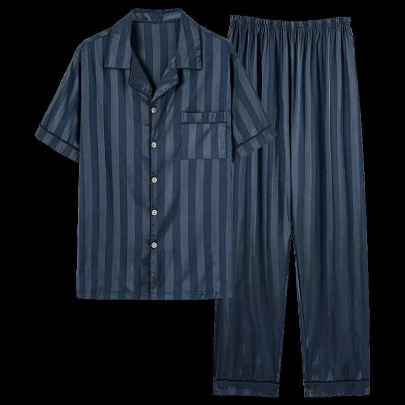夏 メンズ パジャマ 冷感 ロング丈 薄手 ラグジュアリー ルームウェア 屋外可能 快適
