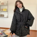 レディース アウター ジャケット 秋冬 大きいサイズ 韓国 コットン ウエストベルト付き 暖かい 厚手 綿 コート ダウンジャケット