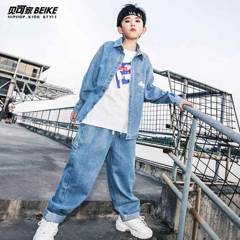 キッズ ストリート ファッション セットアップ 子供服 ヒップ ホップ クール ダンス パフォーマンス カジュアル 衣装 ユニセックス