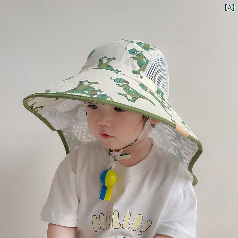 帽子 子供用 日焼け防止 帽子 夏 メンズ レディース 釣り 帽子 通気性 メッシュ ショール 紫外線対策 太陽 速乾 ベビー サンハット フリーサイズ バケットハット