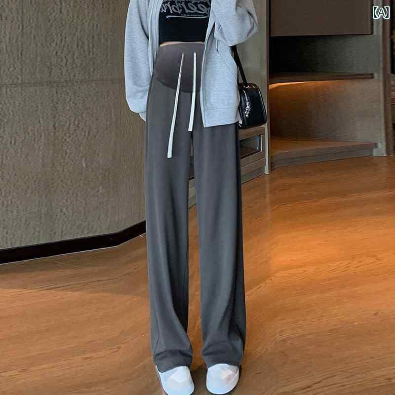 マタニティパンツ 春秋 アウター 妊娠 初期 大きいサイズ ストレート パンツ 小柄 秋服 秋 ボトム ワイ..