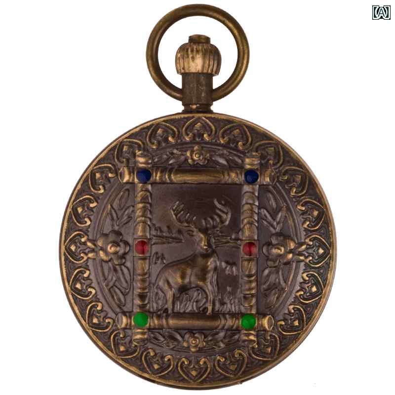 懐中時計 アンティーク 銅 手動 機械式 コレクション ダブル カバー フリップ レトロ 吊り時計 古風