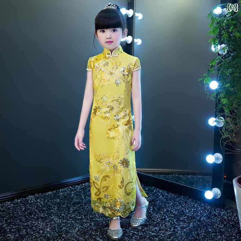 子供服 チャイナドレス 中国風 ワンピース 新年 正月 パーティー エキゾチック かわいいキュート 女児 キッズ 民族衣装