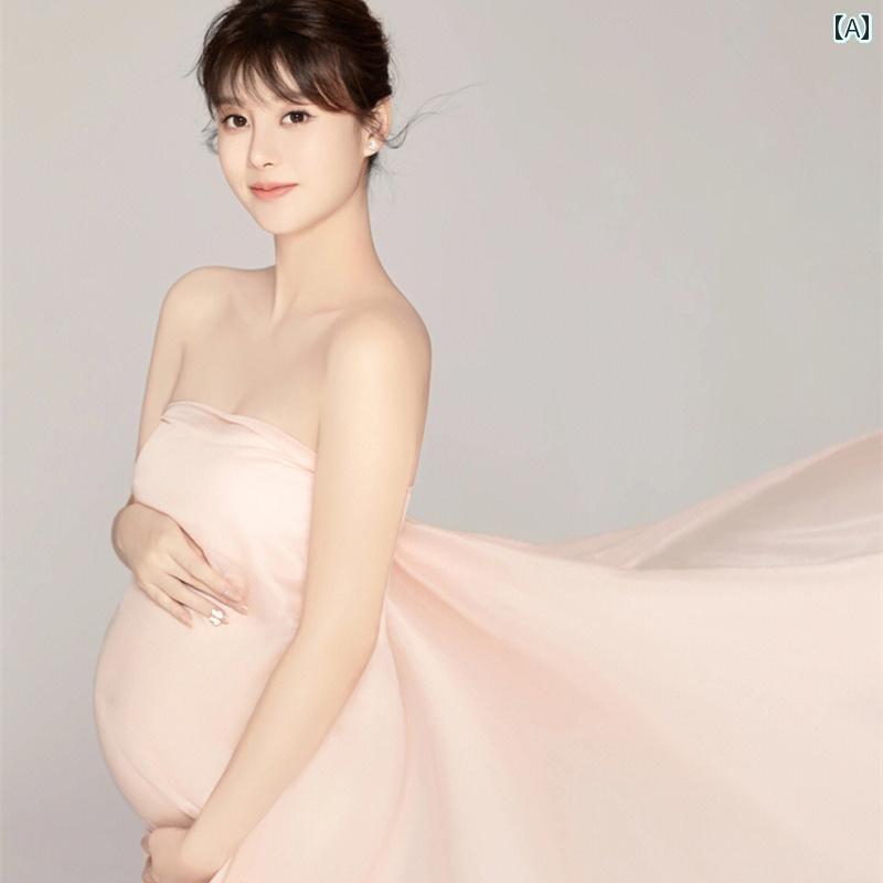 マタニティ フォト 衣装 おしゃれ 記念 妊婦 写真 スタジオ 妊娠中 アート フリーサイズ チューブトップ ドレス スカート シンプル