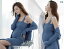 マタニティ おしゃれ 衣装 セットアップ フォト スタジオ 妊婦 写真 ブルー ホーム ニット 妊娠 アート 撮影 フリーサイズ シンプル