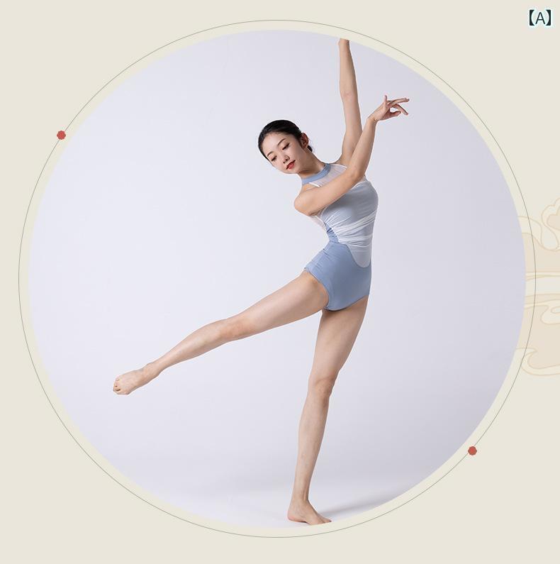 バレエ ユニフォーム 中国舞踊 練習着 ワンピース 体操 基礎 練習着 五分丈 スカート ダンス ユニフォーム 大人 美術 試験