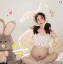 楽天ズボラ美マタニティ おしゃれ ファッション 思い出 記念 写真 スタジオ 秋冬 妊娠 かわいい アート 撮影 フリーサイズ かわいい カジュアル ホワイト 白 セット