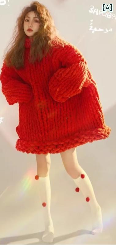 セーター 靴下 レディース おしゃれ ファッション フォト スタジオ 赤 写真 ガーリー アート かわいい フリーサイズ レッド ポリエステル
