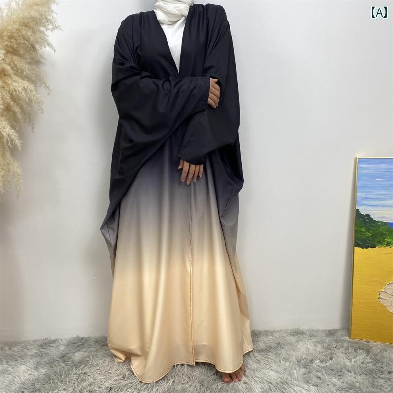 エスニック ファッション レディース アラビアン風 中東 ロングカーディガン グラデーション エレガント ドレス ロングスカート