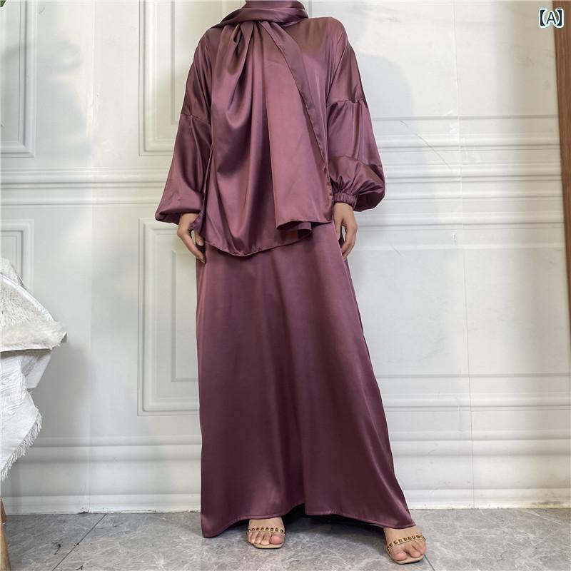 エスニック ファッション レディース アラビアン風 中東 ワンピース ロング 長袖 ドレス シンプル