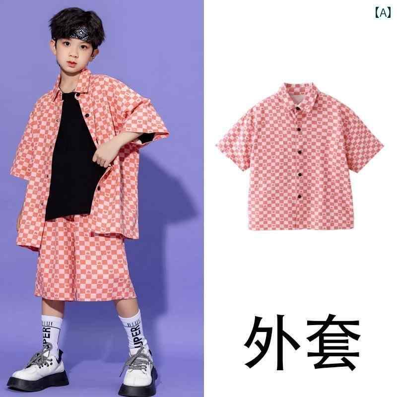 子供服 ヒップホップ パフォーマンス ジャズ ダンスキャットウォーク ステージ ストリート 衣装 キッズ用 男の子 スーツ 女の子 演奏 夏