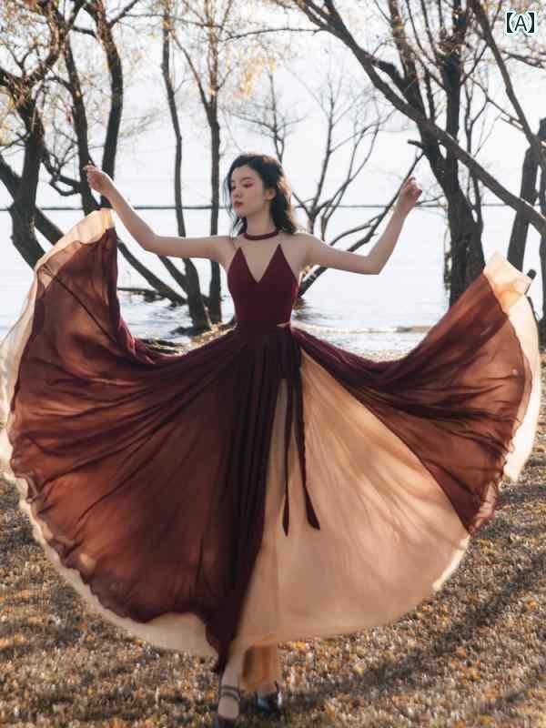 ドレス ワンピース レディース おしゃれ ファッション レトロ ガーゼ スカート ジャズ ダンス セット 女性 クラシック ダンス 練習 パフォーマンス 衣装