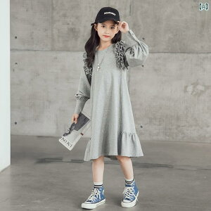 子供服 ワンピース 長袖 カジュアルワンピース 長袖 通学 かわいい キュート ラブリー 女の子 キッズ 春秋