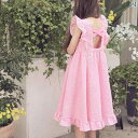 子供服 ワンピース キッズ 女の子 かわいい プリンセス ファッション チェック柄 夏 薄手 ピンク 韓国 コットン スカート カジュアル