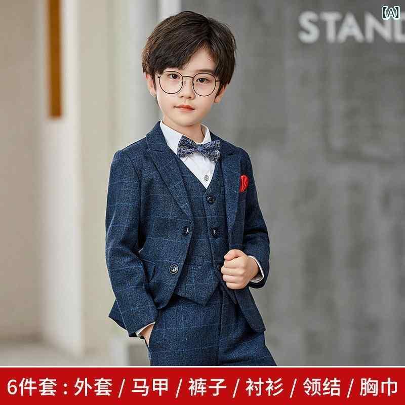 フォーマル スーツ 子供服 キッズ スーツ パンツ シャツ ジャケット 蝶ネクタイ スカーフ ベスト 男の子 写真 撮影 発表会 結婚式 コーラス パフォーマンス 衣装 セット 韓国