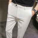 スラックス スーツ パンツ メンズ 男性 ファッション ボトムス ビジネス カジュアル ズボン ロング パンツ 伸縮性 韓国 スリムフィット