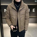 アウター ジャケット メンズ ライト ダウン 冬 韓国 ショート スリム 暖かい スタンドカラー 大きいサイズ ポリエステル 男性 ファッション おしゃれ