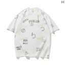 メンズ 男性 ファッション 夏 半袖 Tシャツ ラウンドネック トップス 大きいサイズ ゆったり コットン ウール カジュアル